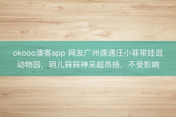 okooo澳客app 网友广州偶遇汪小菲带娃逛动物园，玥儿箖箖神采超昂扬，不受影响