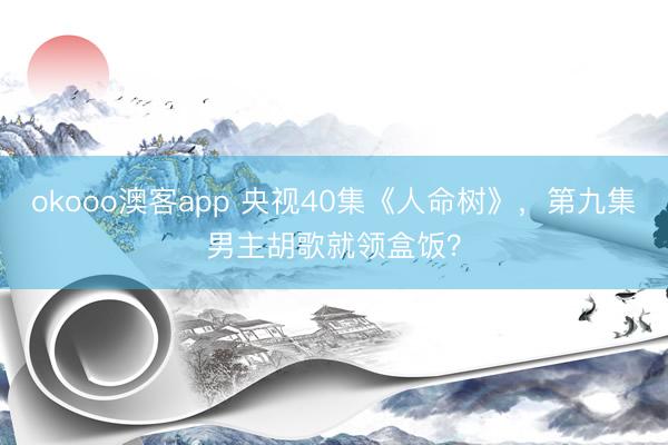 okooo澳客app 央视40集《人命树》，第九集男主胡歌就领盒饭？