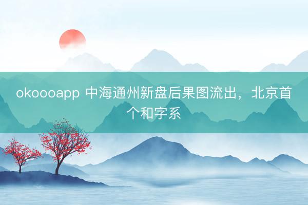 okoooapp 中海通州新盘后果图流出，北京首个和字系