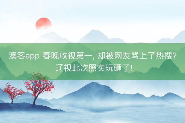 澳客app 春晚收视第一, 却被网友骂上了热搜? 辽视此次照实玩砸了!