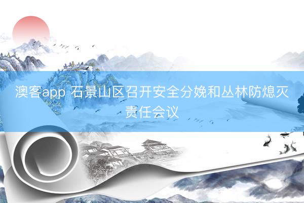 澳客app 石景山区召开安全分娩和丛林防熄灭责任会议