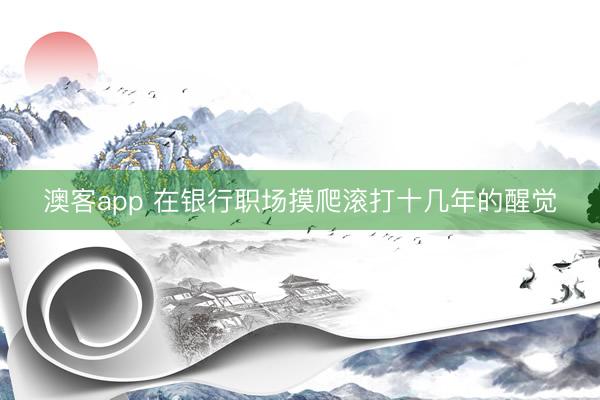 澳客app 在银行职场摸爬滚打十几年的醒觉