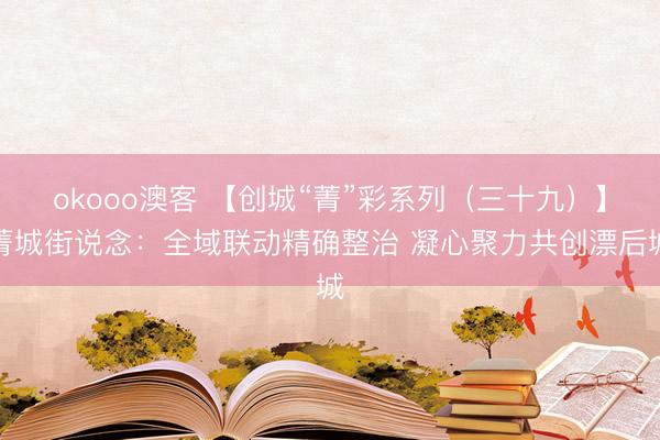 okooo澳客 【创城“菁”彩系列（三十九）】菁城街说念：全域联动精确整治 凝心聚力共创漂后城