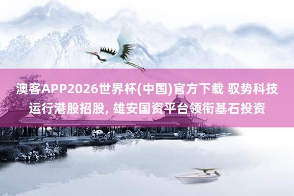 澳客APP2026世界杯(中国)官方下载 驭势科技运行港股招股， 雄安国资平台领衔基石投资