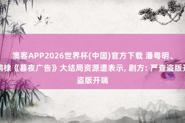 澳客APP2026世界杯(中国)官方下载 潘粤明、王鹤棣《暮夜广告》大结局资源遭表示, 剧方: 严查盗版开端