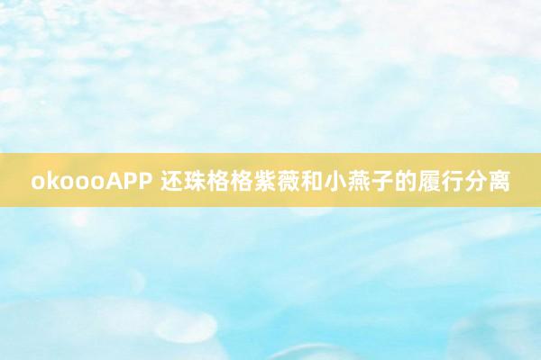 okoooAPP 还珠格格紫薇和小燕子的履行分离