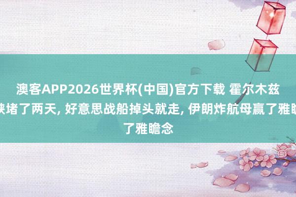 澳客APP2026世界杯(中国)官方下载 霍尔木兹海峡堵了两天， 好意思战船掉头就走， 伊朗炸航母赢了雅瞻念