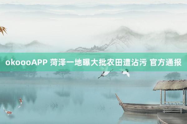 okoooAPP 菏泽一地曝大批农田遭沾污 官方通报