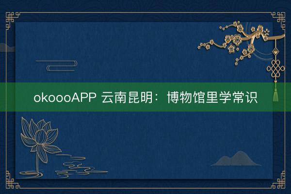okoooAPP 云南昆明：博物馆里学常识