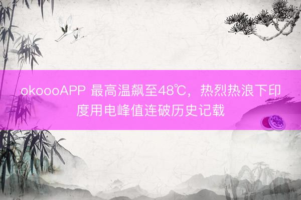 okoooAPP 最高温飙至48℃，热烈热浪下印度用电峰值连破历史记载