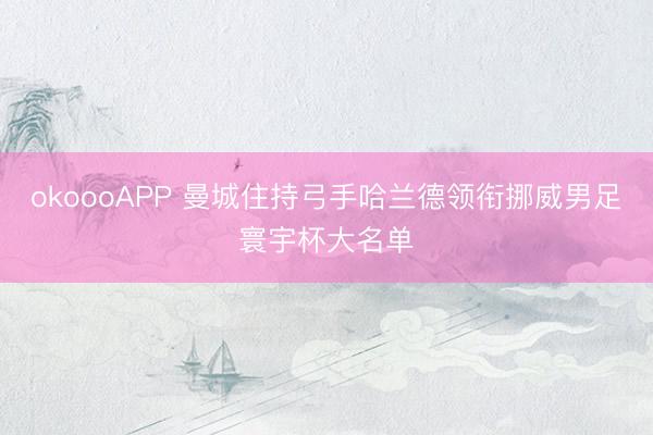 okoooAPP 曼城住持弓手哈兰德领衔挪威男足寰宇杯大名单