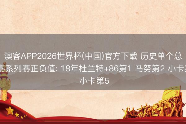 澳客APP2026世界杯(中国)官方下载 历史单个总决赛系列赛正负值: 18年杜兰特+86第1 马努第2 小卡第5