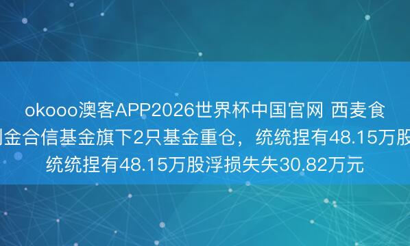 okooo澳客APP2026世界杯中国官网 西麦食物股价跌3.03%，创金合信基金旗下2只基金重仓，统统捏有48.15万股浮损失失30.82万元