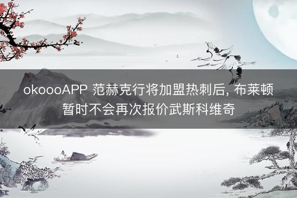 okoooAPP 范赫克行将加盟热刺后， 布莱顿暂时不会再次报价武斯科维奇